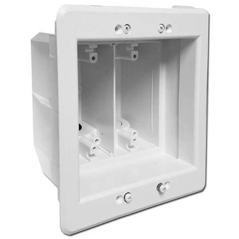 extra deep 2 gang electrical box|2 gang recessed outlet.